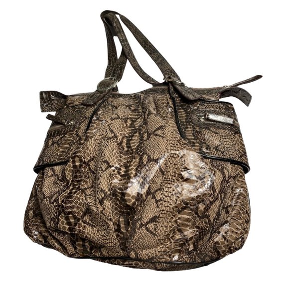 Liz Claiborne Faux Snakeskin Handbag Side Pockets W/ Matching Change Purse NWOT - Picture 2 of 10